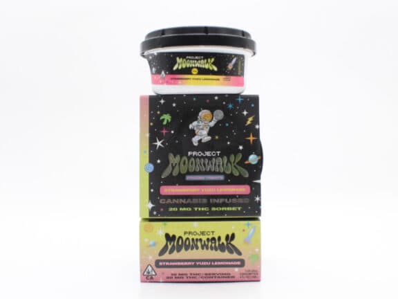 Project Moonwalk Cannabis Infused THC Sorbet Strawberry Yuzu Lemonade edible